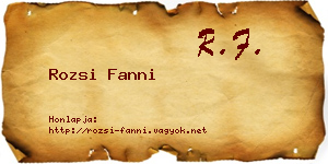 Rozsi Fanni névjegykártya